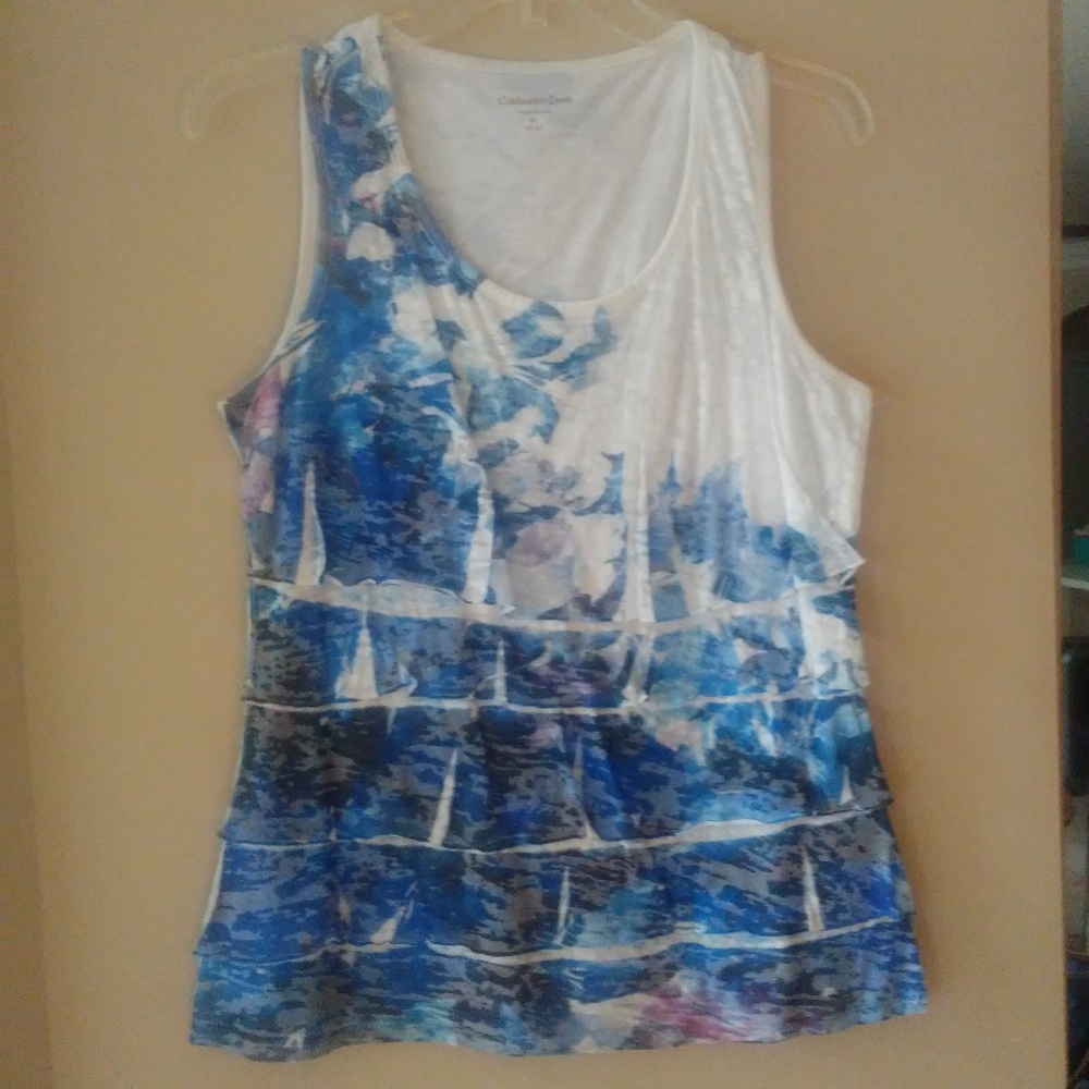 Coldwater Creek Watercolor Top Size 10-12